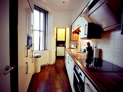 Luxury one bedroom apartment kitchen